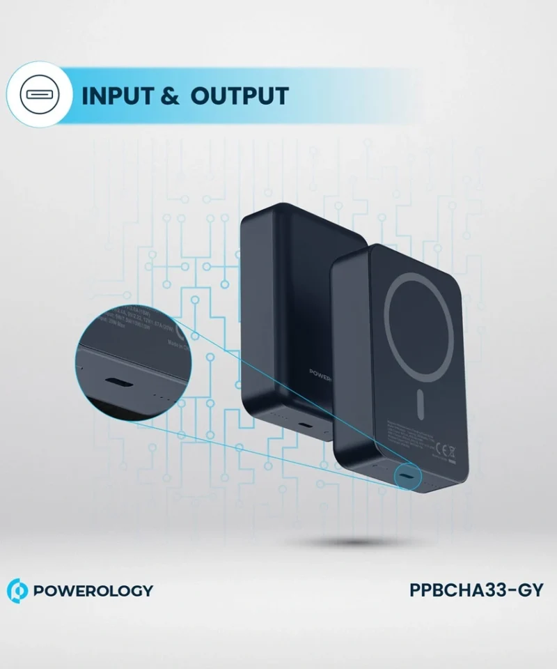 پاوربانک 20000 میلی آمپر مگ سیف پاورولوژی Powerology 20000mAh 20W PD & 15W MagSafe PPBCHA33 16 PPBCHA33 3