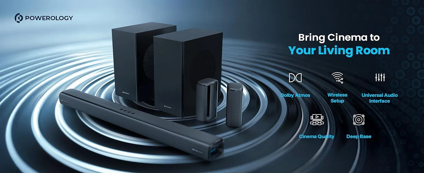 سینما خانگی پاورولولوژی Powerology 5.2.4CH Dual Woofer Wireless Home Theater