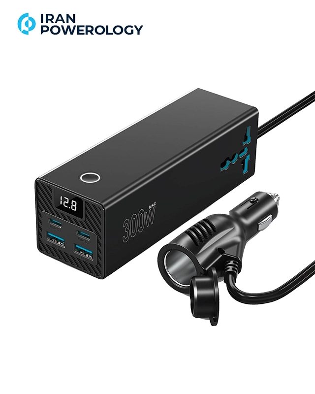 اینورتر 300 وات خودرو پاورولوژی Powerology 300W Car Power Inverter PWCUQC038