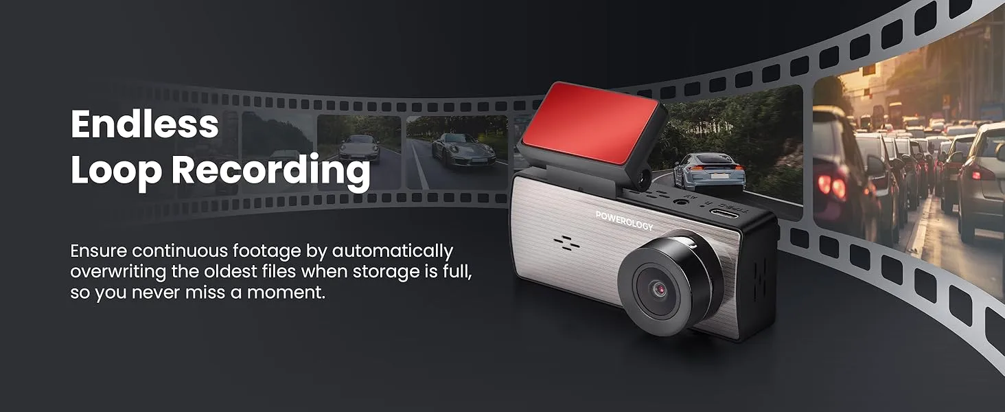دوربین ثبت وقایع پاورولوژی Powerology Dual Recording Dash Camera 