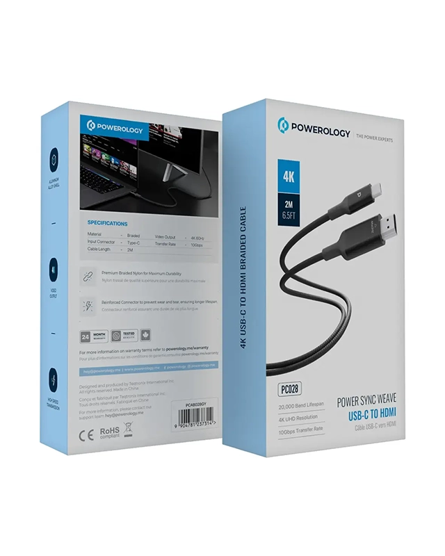 کابل تبدیل USB-C به HDMI پاورولوژی Powerology PowerSync Flex 4K PC028 4 PC028 3