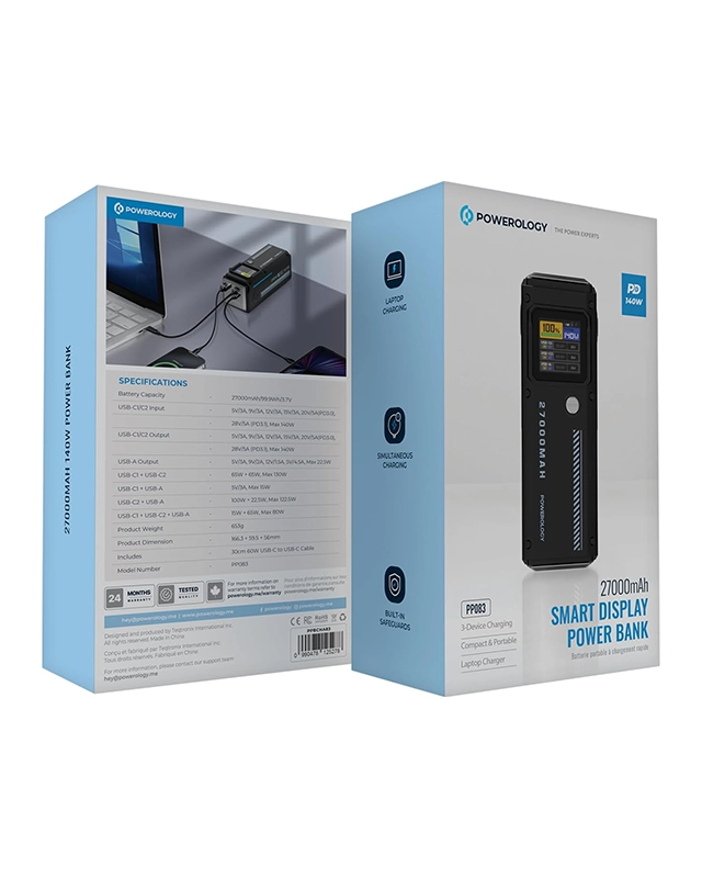 پاوربانک 27000 میلی آمپر پاورولوژی Powerology 27000mAh Power Bank PP083 4 PP083 4