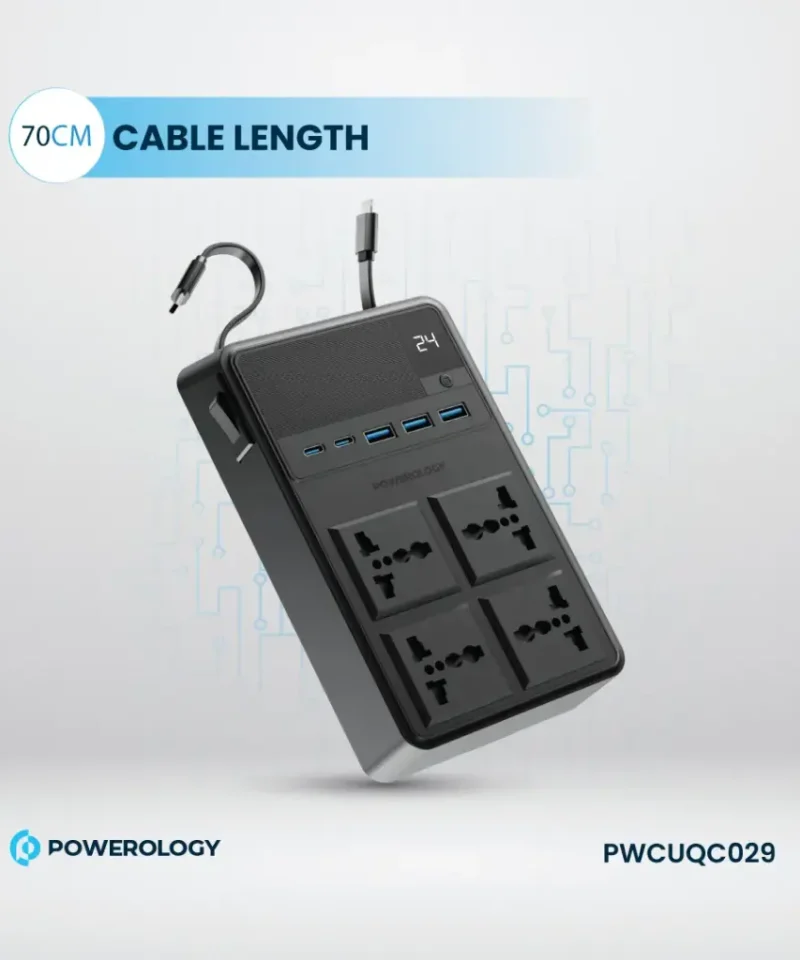 چند راهی برق پاورولوژی Powerology 2500w 4 AC Power Strip PWC029 23 PWC029 11