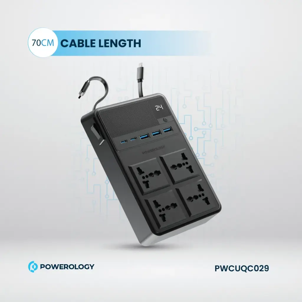 چند راهی برق پاورولوژی Powerology 2500w 4 AC Power Strip PWC029 12 PWC029 11