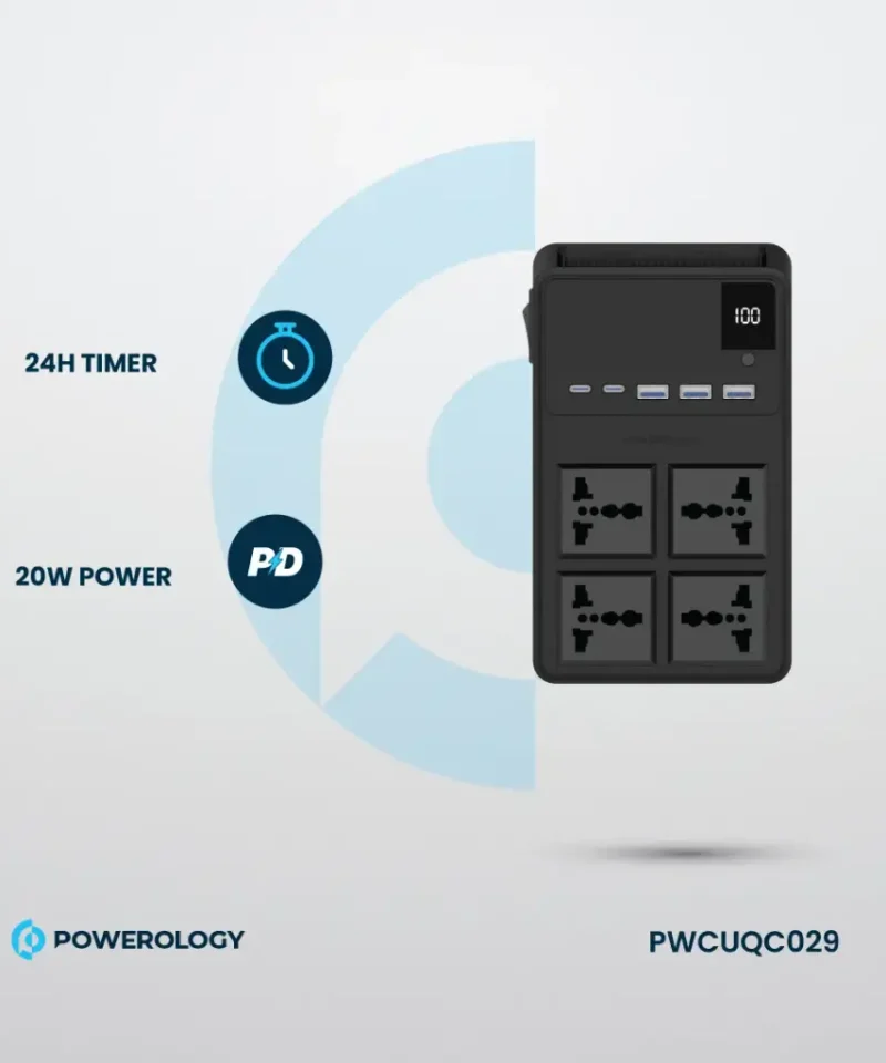 چند راهی برق پاورولوژی Powerology 2500w 4 AC Power Strip PWC029 14 PWC029 2