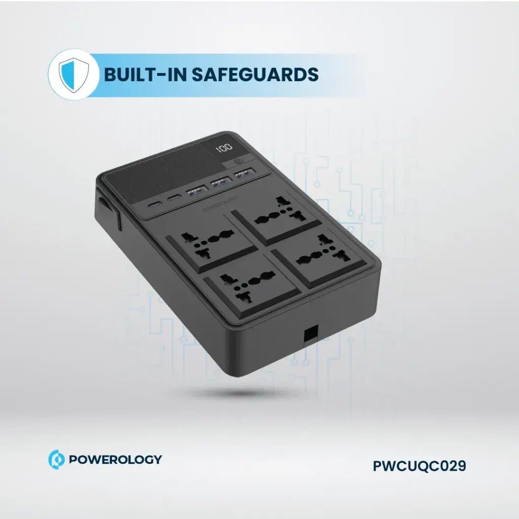 چند راهی برق پاورولوژی Powerology 2500w 4 AC Power Strip PWC029 4 PWC029 3