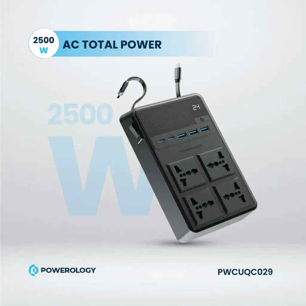 چند راهی برق پاورولوژی Powerology 2500w 4 AC Power Strip PWC029 7 PWC029 6