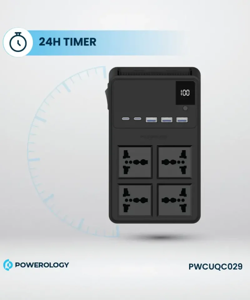 چند راهی برق پاورولوژی Powerology 2500w 4 AC Power Strip PWC029 20 PWC029 8