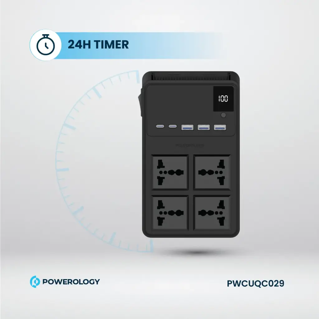 چند راهی برق پاورولوژی Powerology 2500w 4 AC Power Strip PWC029 9 PWC029 8