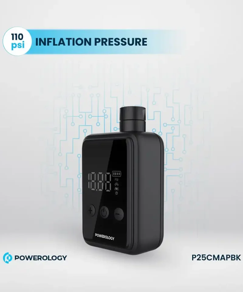 پمپ باد پاورولوژی Powerology Super Compact Tire Inflator P25CMAPBK 18 P25CMAPBK 10