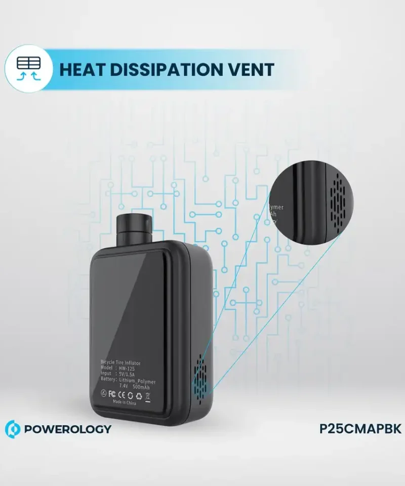 پمپ باد پاورولوژی Powerology Super Compact Tire Inflator P25CMAPBK 12 P25CMAPBK 4