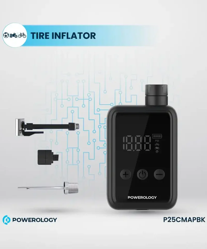 پمپ باد پاورولوژی Powerology Super Compact Tire Inflator P25CMAPBK 15 P25CMAPBK 7