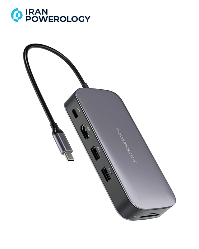 هاب دیتا و SSD پاورولوژی Powerology 256GB USB-C Hub & SSD Drive PWSDHB256